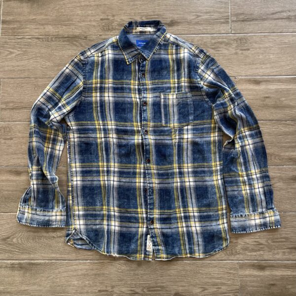 Chemise carrelée bleu jaune Jack & Jones