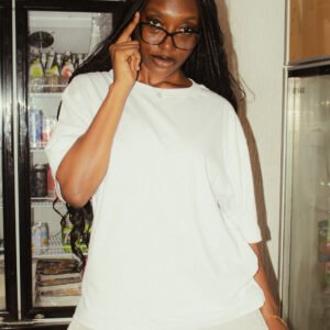 Tee-shirt blanc coupe large