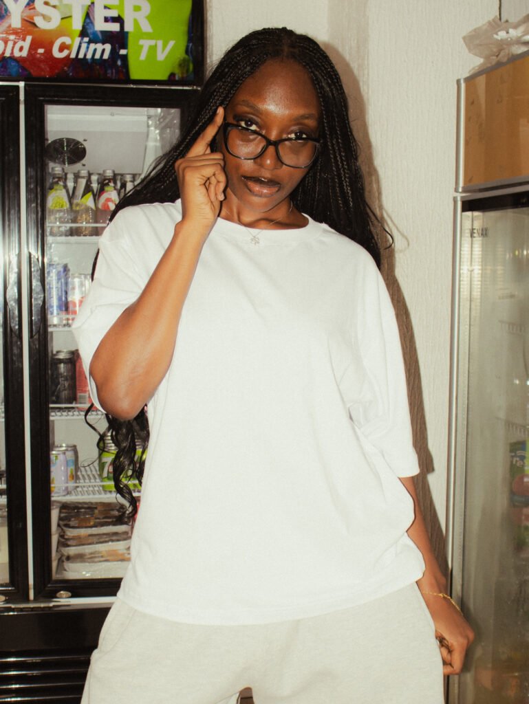 Tee-shirt blanc coupe large